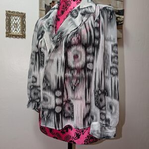 Sheer Black and Grey Blouse